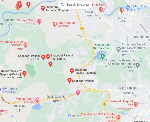 Shapoorji Golf Land Location